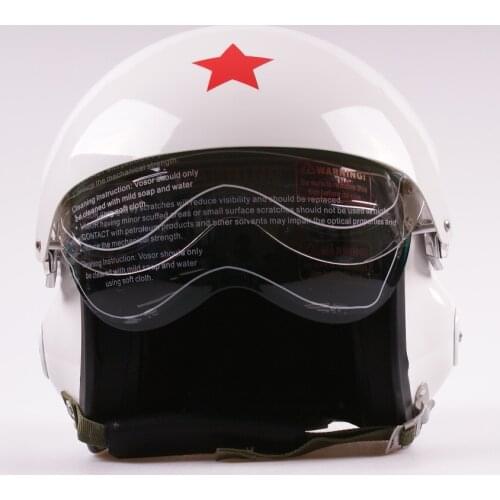 New Dual Visors Air Force Jet Pilot Open Face Motorcycle Motorbike White Scooter Vespa Helmet