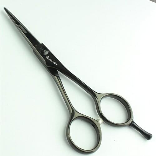 4.5 Inch Black Scissors Hairdresser Hair Salon Stainless Steel Professional Hairdressing Scissors Salon Tool Anti-slip Free logo