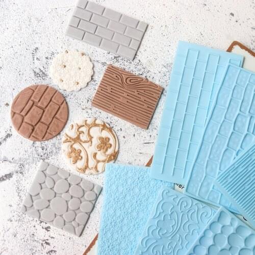 One Set Wodden and Brick Shape Cake Fondant Mould Cookware Dining Bar Non-Stick Cake Decorating fondant mold Fondant Decorating