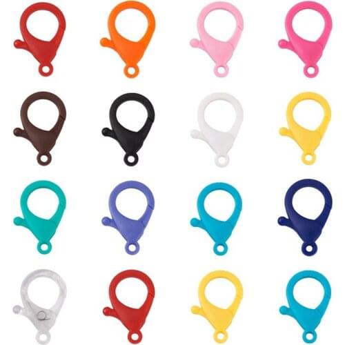 Pandahall 156pcs Big Plastic Lobster Clasps Clip Key Chain Key Ring Buckle Snap Hook For Jewelry Making DIY Craft Findings