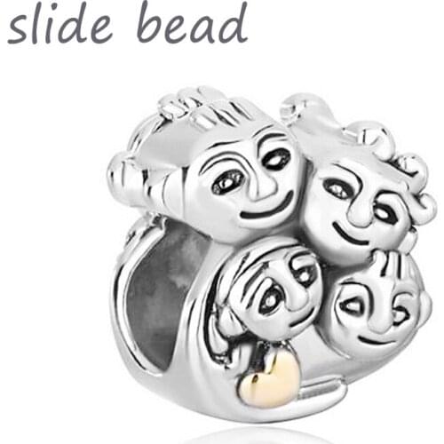 Slide bead Love brother charm beads fit authentic pandora bracelets jewelry making diy valentines gifts