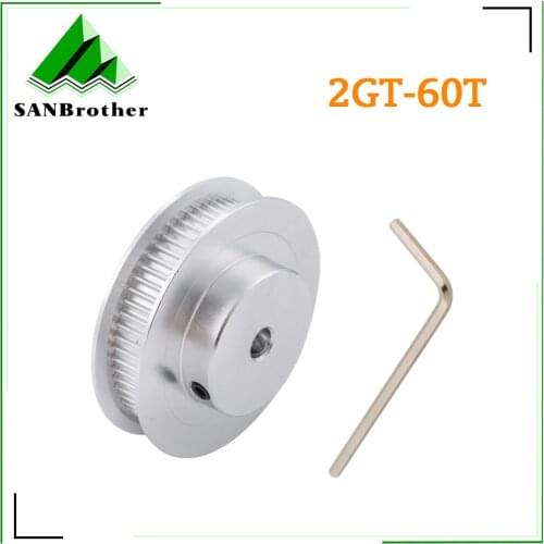 GT2 Timing Pulley 60 Tooth Pulley Wheel Bore 5/6/6.35/8/10/12/14/15mm Aluminum Gear Teeth Width 6/9/10/15mm Part