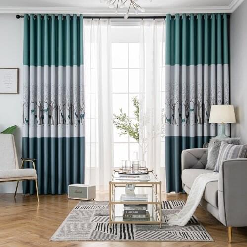 Newest Blackout Curtains for Living Room Modern Polyester Fabric 1 Piece Tree Printed Insulation Bedroom Window Panels Kitchen
