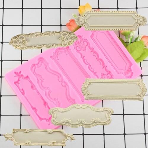 DIY Sugar Craft European Style Fondant Cake Decorating Tools Frame Chocolate Gumpaste Cake Border Silicone Molds Baking Moulds