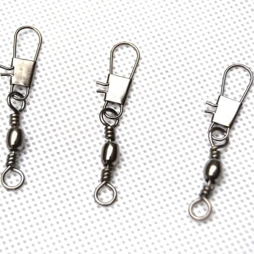 50pcs swivels interlock snap fishing lure tackles winter Fishing equipment gear accessories Connector copper swivel