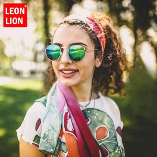 LeonLion 2021 Vintage Alloy Oval Sunglasses Women Classic Vintage Glasses Street Beat Shopping Mirror Oculos De Sol Gafas UV400