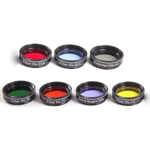 Top!-1Set 7Pcs Eyepiece Filter Astronomical Telescopes 1.25 Inch Ocular Lens Planets and Nebula Filter Moon Skyglow 7 Color