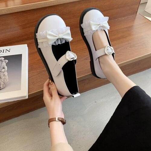 Jk Uniform Mary Jane Loli Shoes Round Head Shoes Summer Womens Lolita Soft Girl Kawaii Lace Style Retro Casual Sweet Girls Goth
