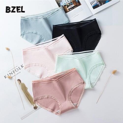 BZEL Sexy Womens Cotton Panties Hip Lift Hollow Out Briefs Mid Waist Female Comfort Breathable Underpants Solid Lady Lingerie
