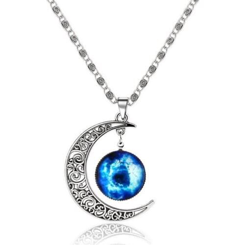 11 Types HOT Fantasy Space Planet Moon Long Necklace Women,Cool Time Gem Pendant Necklaces for Women Neckless Jewelry Aliexpress