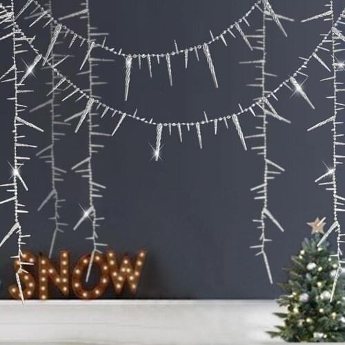 Winter Kindergarten School Decor Christmas Dressing up Ice Column Hanging Flag