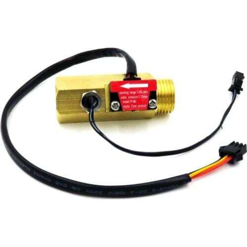 1/2" YF-B4 NTC Brass water Hall flow sensor flow rate temperature measurement METER
