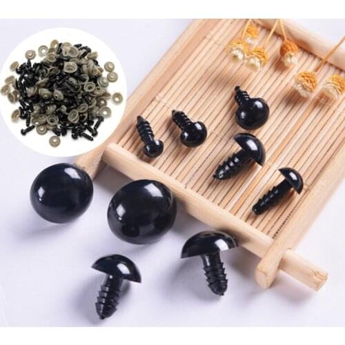 100PCs Black Plastic Doll Eyes Safety Eyes For Teddy Bear Stuffed Toys Snap Animal Scrapbooking Puppet Dolls Craft Eyes