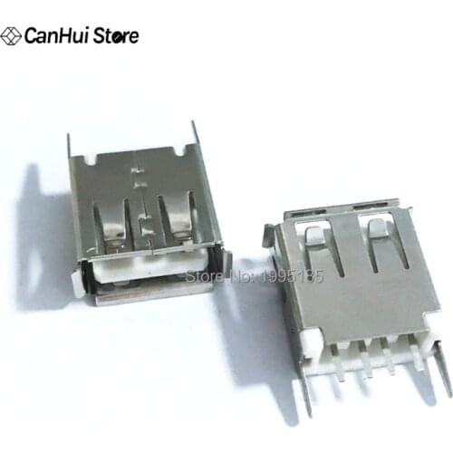 20PCS/LOT USB Socket Looper USB-A Type Connector Female 13.7MM USB-A Mother Seat Straight Fixed Foot Curling USB-A Female Hot