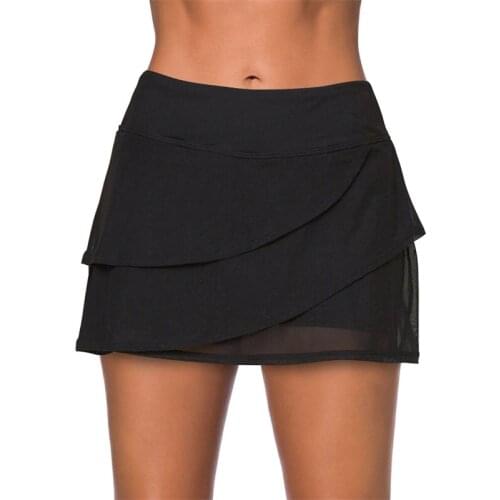 2021 Women Swimwear Bikini Trunks Tankini Swim Skirt Pocket Short Beach Dress Pants Female Sexy Swimming Bottom Build-in Brief