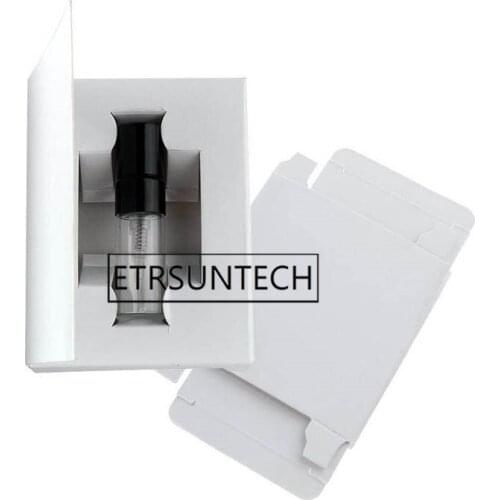 300pcs White Black Paper Box for 3ml Perfume Bottle Cosmetic Sample Refillable Bottle Gift Box