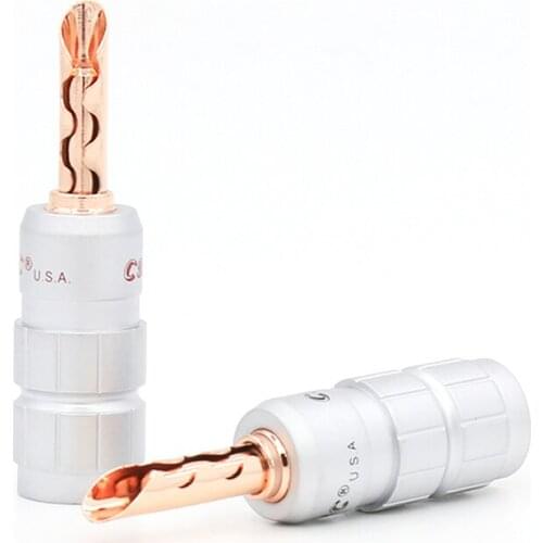 4pcs hifi Audio Copper Plated Banana plug, BFA Z-Type Plug Speaker Cable Wire Connector HiFi