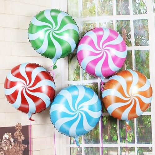 5pcs 18inch Round Lollipop Foil Inflatable Balloon Foil Balloon For Wedding Decoration Birthday Party Baby Shower Supplies