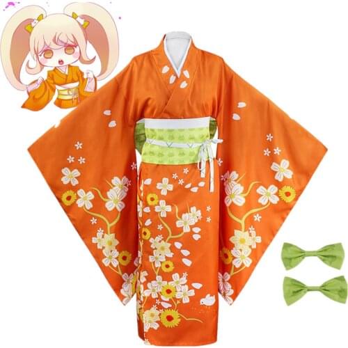 Anime Danganronpa 2 Saionji Hiyoko Cosplay Costumes Kimono Lining Accessories Women Halloween Party Prop