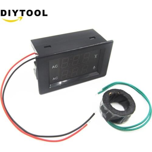 AC 100A 80-300V Digital Ammeter Voltmeter LCD Panel Amp Volt Meter Gauge