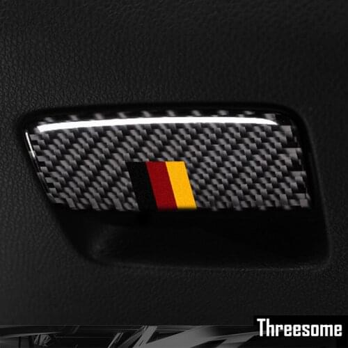 SRXTZM For Mercedes A Class 2013-2018 CLA 2013-2018 GLA 2015-2018 3D Carbon Fiber Driver Storage Box Stickers Car Styling 1pcs