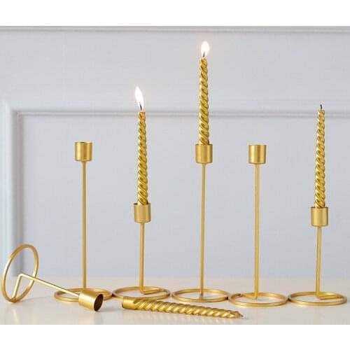 Europe Style Metal Candle Holders Simple Golden Wedding Decoration Bar Party Living Room Decor Home Decor Candlestick