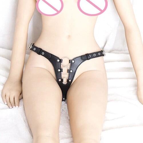 Fetish Bondage Restraints Black Adjustable PU Exposed Sex Flirting Costume Adult Games Cosplay SM Slave BDSM Sex Toys For Women