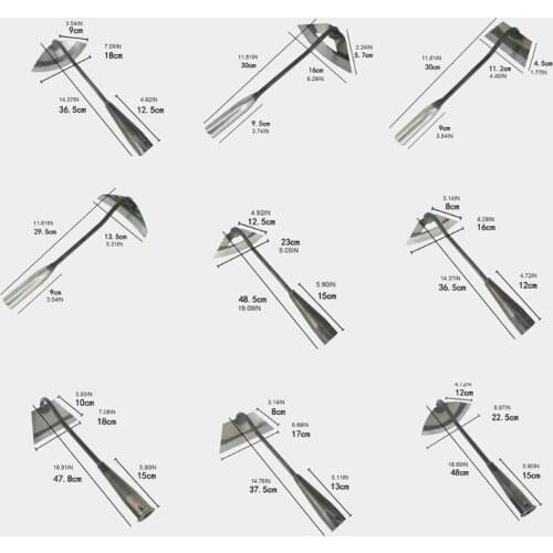 K1KA Manganese Steel Hollow Hoe Handheld Weeding Rake Garden Edger Weeder Garden Tool Traditional Steel Quenching Forging