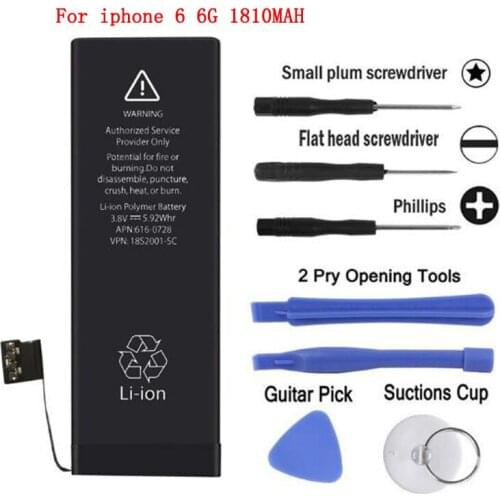 Lithium High Quality Real capacity 3.82V 1810mAh Battery For iPhone 6 6G iPhone6 iP6 Rechargeable Phone Bateria Batteries