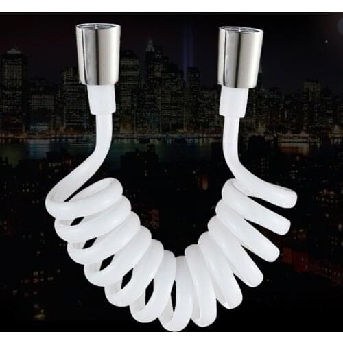 Copper Cap Shower Foam Bidet Telescopic Spring Hose 1.5m PVC Spring Flexible Retractable Shower Hose Shower Head Toilet Bidet