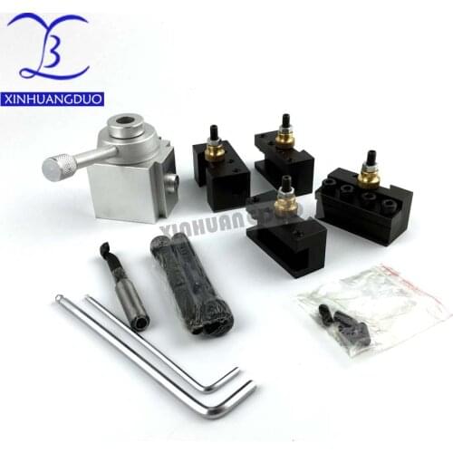 Mini CNC Lathe Tool Holder Quick Change Tool Post Cutter Holder Screw Kit Set Boring Bar Turning Facing Holder Wrench