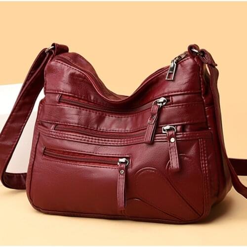 Fashion Shoulder Bag Women PU leather Crossbody Bag Multifunction Messenger Handbag Large Capacity Shopping Mommy Pouch Bolsas