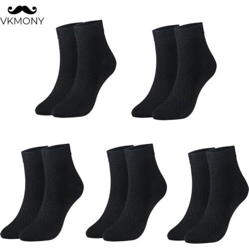 Men cotton socks 5pairs/lot man lattice summer thin socks men socks (EU 39-46) (US 7.0-12.0) VKMONY