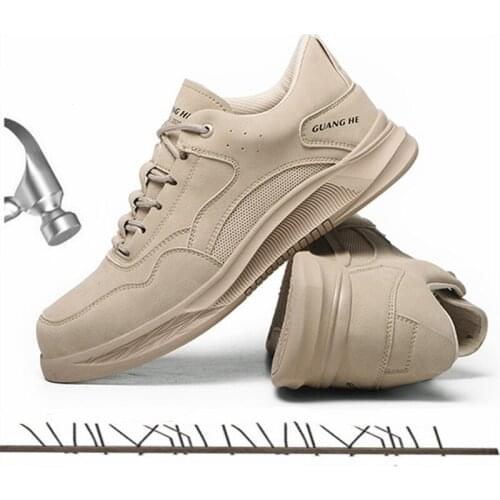 New Men Work Safety Shoes Steel Toe Cap Outdoor Construction Protection Boots Breathable Wear-resistant Indestructible Sneakers