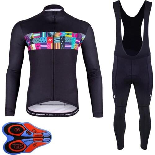 Mens Cycling Jersey Set 2021 Team Bike Long sleeve Shirt Bib Pants Suit Racing Clothing Breathable Quick Dry Mtb Bicycle Outfits