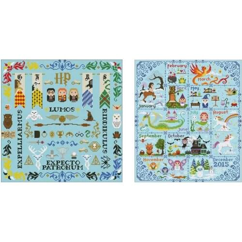 Cartoon magician patterns counted 11CT 14CT DIY Cross Stitch Sets wholesale Cross-stitch Kits Embroidery Needlework