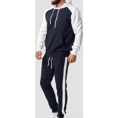 Loose Great Loose Hooded Sports Suit Elastic Cuff Men Suit Pocket for Outdoor