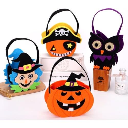 Halloween Candy bag Creative Durable pumpkinTrick Kids Pumpkin Doll Jar Box Storage Pouch Buckets Home Party Supplies