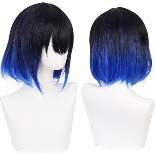 Anime 35CM Demon Slayer Kimetsu no Yaiba Hashibira Inosuke Cosplay Wig Heat Resistant Synthetic Hair Wigs