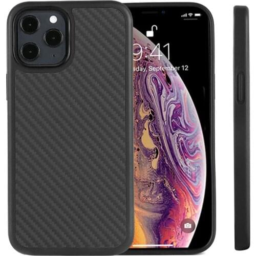 Shockproof Real Carbon Fiber Texture Mobile Cell phone case For Iphone 12 Series