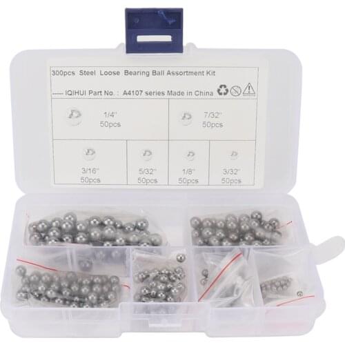 300pcs Car 6 Sizes Assorted Precision Steel Bearing Balls 2/32 1/8 5/32 3/16 7/32 1/4 inch Grade 25 G25 Auto Accessories
