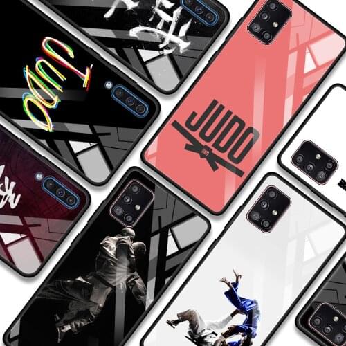 Glass Case For Samsung A51 A21s A71 A12 A31 A52 A32 A41 A11 A72 A91 A81 Transparent Judo I love Judo