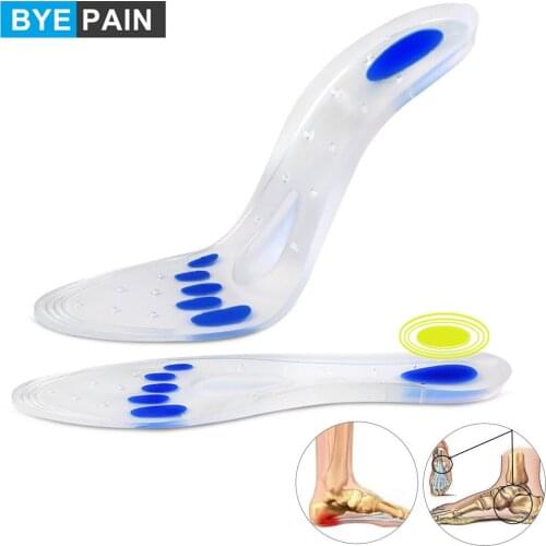 1Pair Soft Silicone Feet Care Insoles Orthotics Flat Foot Health Sole Pad Shoes Insert Arch Support Pad for Plantar Fasciitis