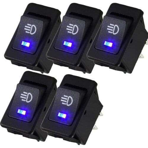 EE support 5Pcs 12V 35A Universal Car Accessories Auto Fog Light Rocker Toggle Switch Colors LED Dashboard