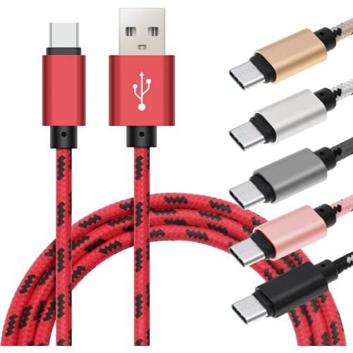 2M USB-C Cable for Xiaomi A1 Type C Cable Charging Data Transmission USB Type C Nylon Woven USB Cable for Samsung S9 S8 Plus