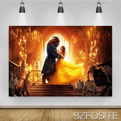 Yellow Dress Beauty and Monster Church Hug Party Backdrop Princess Picture Girl Birthday Decorative Photography Photo Background