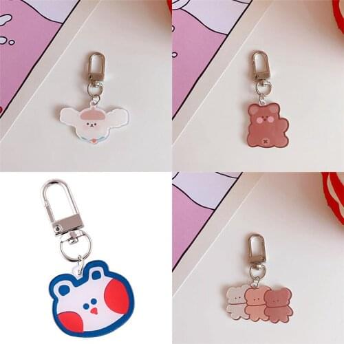 Keyring for Women Bag Pendant Key Chain Charm Keyfob Jewelry Gift Cartoon Animal