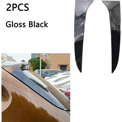 1 Pair Rear Window Side Spoiler Stickers Trim for BMW X1 E84 2009-2015 Carbon Fiber/Gloss Black Look Spoilers Wings Accessories