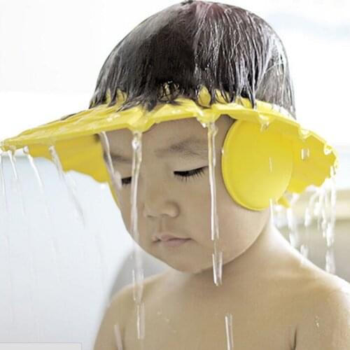 1Pc Shampoo Cap Durable Baby Bath Visor Hat Adjustable Baby Shower Protect Eye Water-proof Hair Wash Shield For Infant