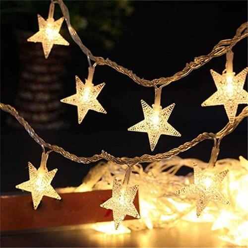 10/20/40 LED Star Light String Twinkle Garland Battery Powered Lamp Holiday New Year Christmas Decorations for Home Fairy Lights
